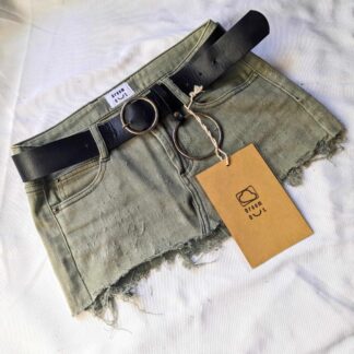 Micro Skirt - Khaki, Distressed